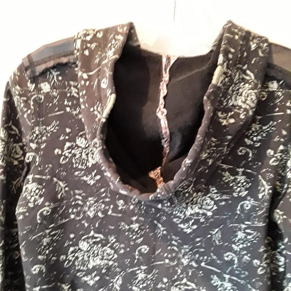 Miss Me brown tan floral hooded zip sweatshirt - Picture 9 of 10